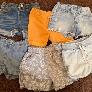 Kids Denim and Orange Shorts Set 2T